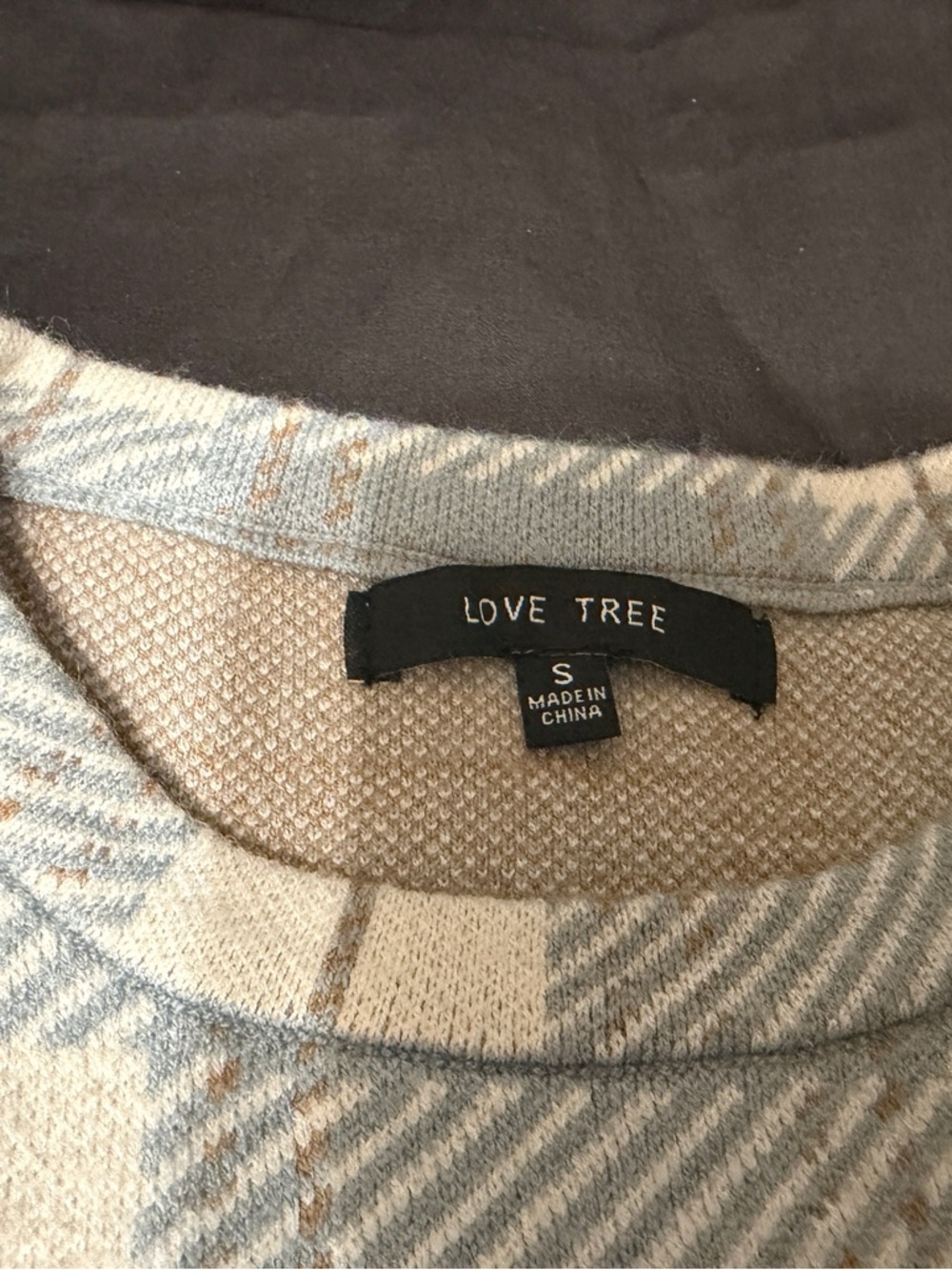 Love Street Plaid Mini Skirt in Light Blue-Gray and Cream Size Small - Picture 6 of 8